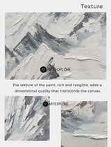 Snow Mountain Painting Rich Textured Mountain Art White Snow Mountain Landscape Painting