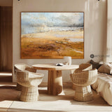 Beach Scene Painting Extra Large Modern Beach art Horizontal Seascape Painting