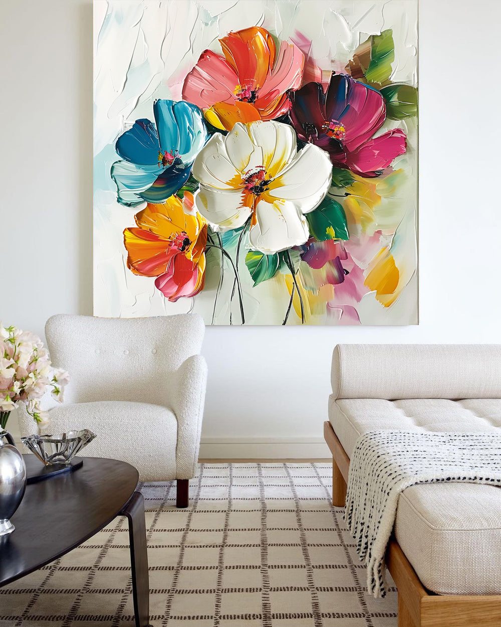 3D Flower Painting, Textured sold Floral Art, Wall Art, Heavy Acrylic Art, Home Decor