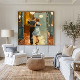 Beautiful Couple Dance Waltz Painting, Wedding Paintings Large Romantic Dancing Wall Art