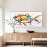 Modern Colorful Koi Fish Abstract Wall Art Bright Fish Oil Painting Artwork For Dining Room