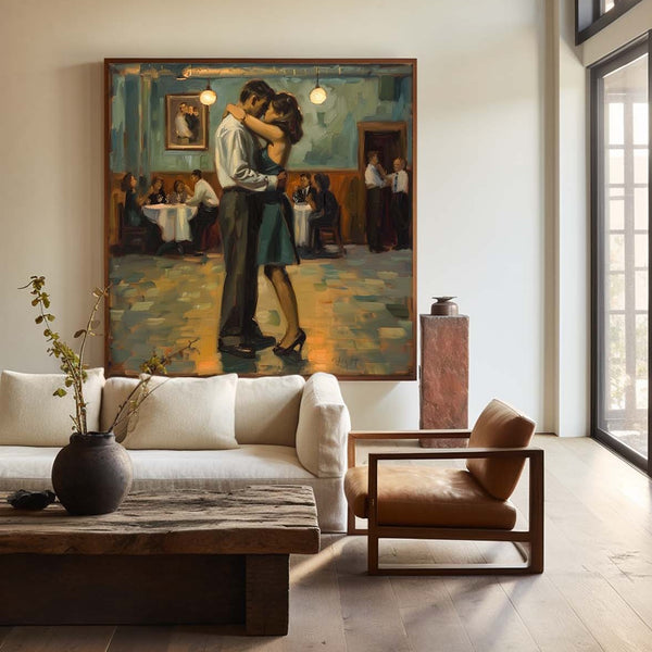 Lovers Embrace Painting Modern Wedding Wall Art, Lovers Art Romantic Lovers Wall Art For Livingroom