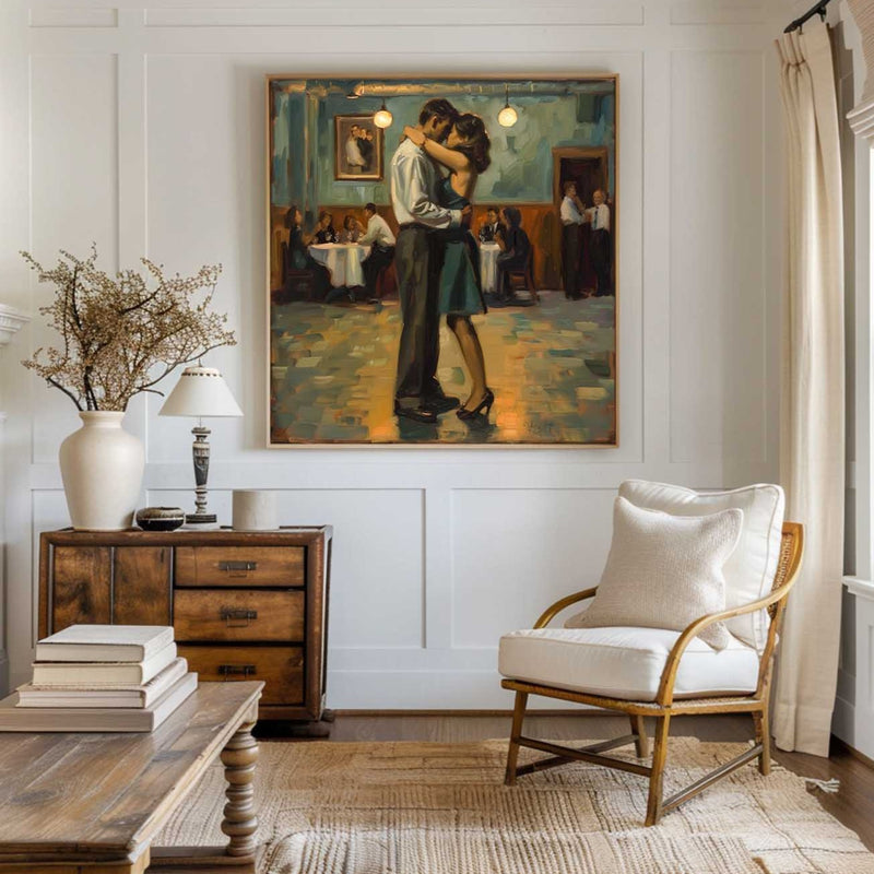 Lovers Embrace Painting Modern Wedding Wall Art, Lovers Art Romantic Lovers Wall Art For Livingroom