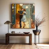 Beautiful Couple Dance Waltz Painting American Realism Wall Paintings Large Romantic Dancing Wall Art