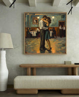 Lovers Embrace Painting Modern Wedding Wall Art, Lovers Art Romantic Lovers Wall Art For Livingroom