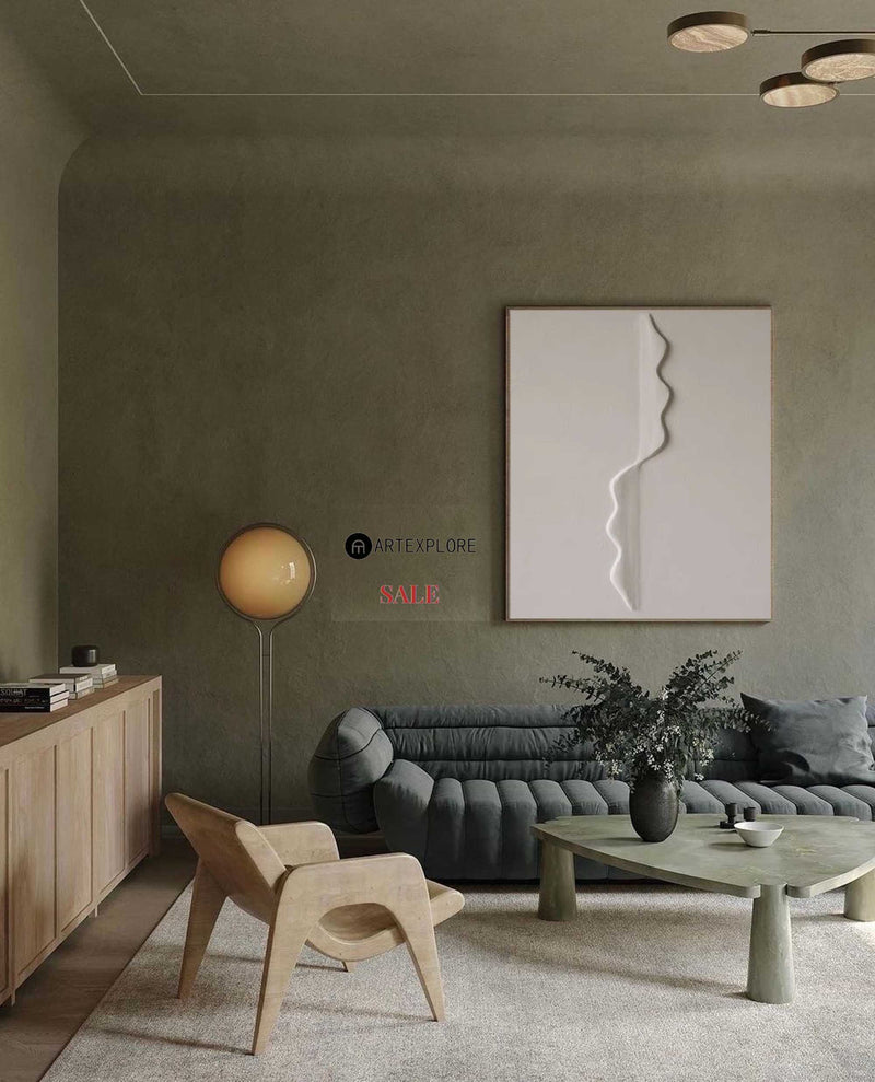 Wabi-sabi Beige Plaster Painting Minimalist Abstract Art Off White Minimalist Plaster Wall Art