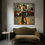 Lovers Embrace Painting Modern Wedding Wall Art, Lovers Art Romantic Lovers Wall Art For Livingroom