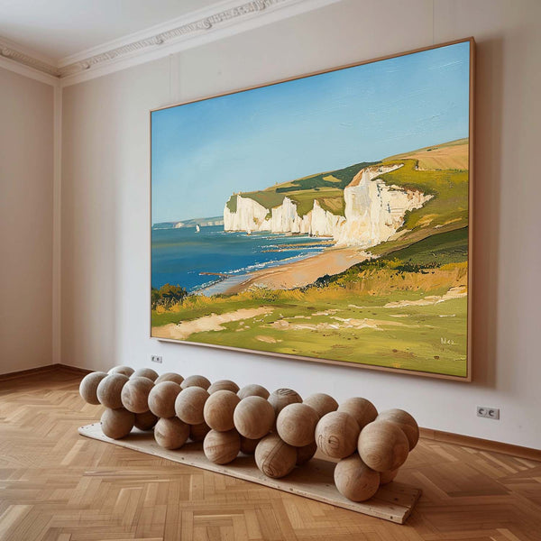 Large White Cliff Landscape Art Oil Painting Classic Art Painting Seaside Art on Canvas