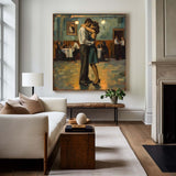 Lovers Embrace Painting Modern Wedding Wall Art, Lovers Art Romantic Lovers Wall Art For Livingroom