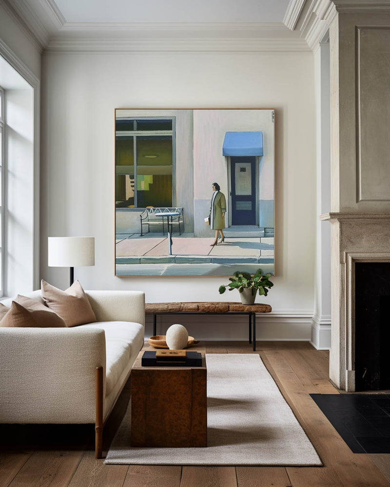 Modern American Art Paintings Single Woman Painting Large Framed Painting For Living Room