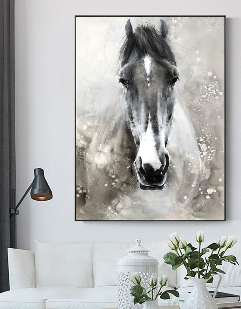 Horse Paintings On Canvas Equine Art Large Horse Wall Art Horse Acrylic ...