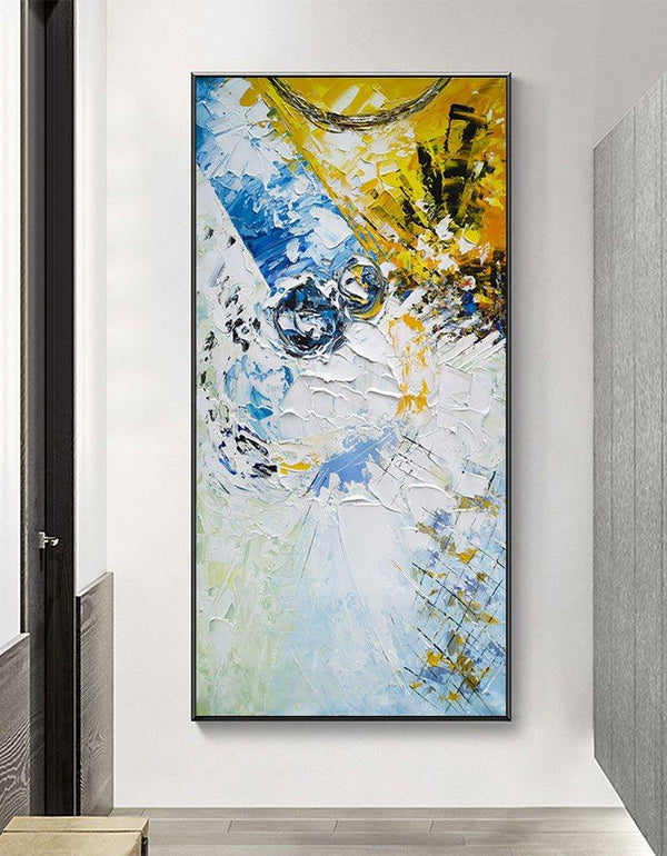 Yellow Abstract Art Big Wall Painting Modern Abstract Wall Art Huge Canvas Art