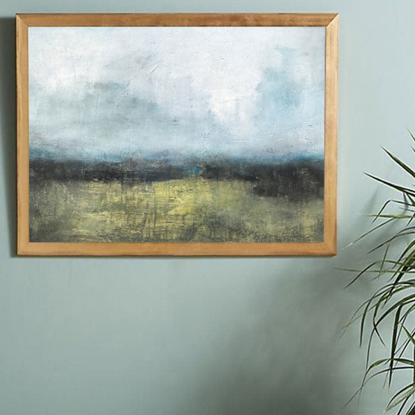 Green Abstract Landscape Art Big Wall Painting Oversized Framed Wall Art