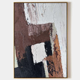 Modern Abstract Art Brown Abstract Canvas Wall Art, Large Abstract Acrylic Painting For Sale