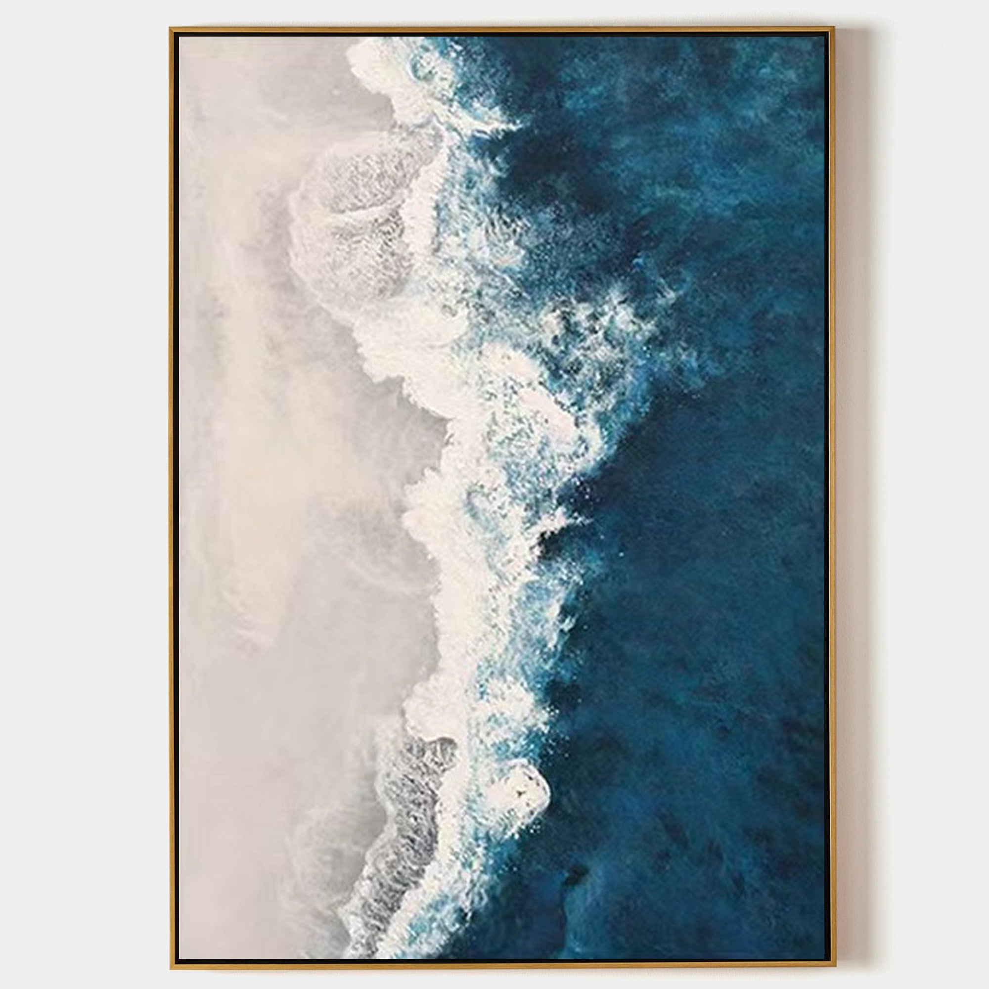 Blue Rich Textured Seascape Painting Large Abstract Wall Art Blue ...