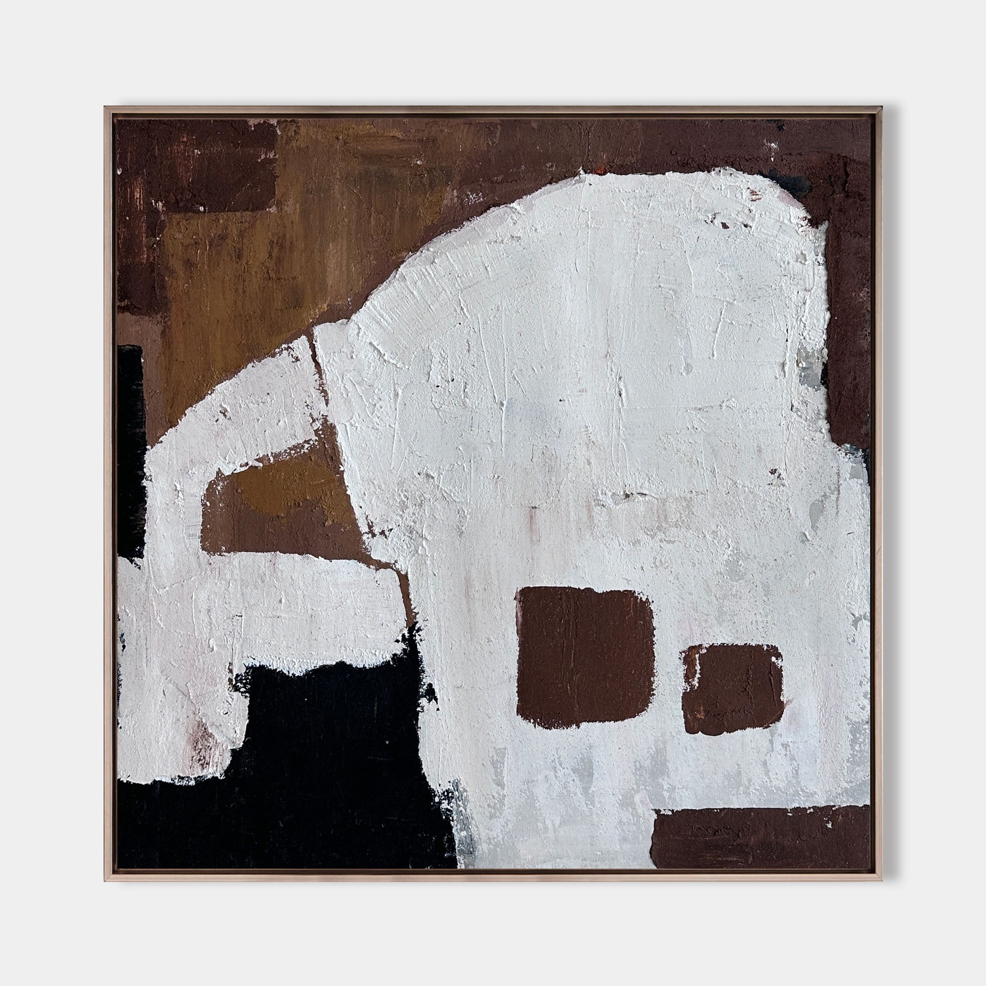 Brown Abstract Wall Art Brown Canvas Art Minimalist Painting Brown and ...