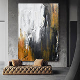 Abstract Black Canvas Painting Large Original Acrylic Abstract Canvas Art Modern Abstract Painting 