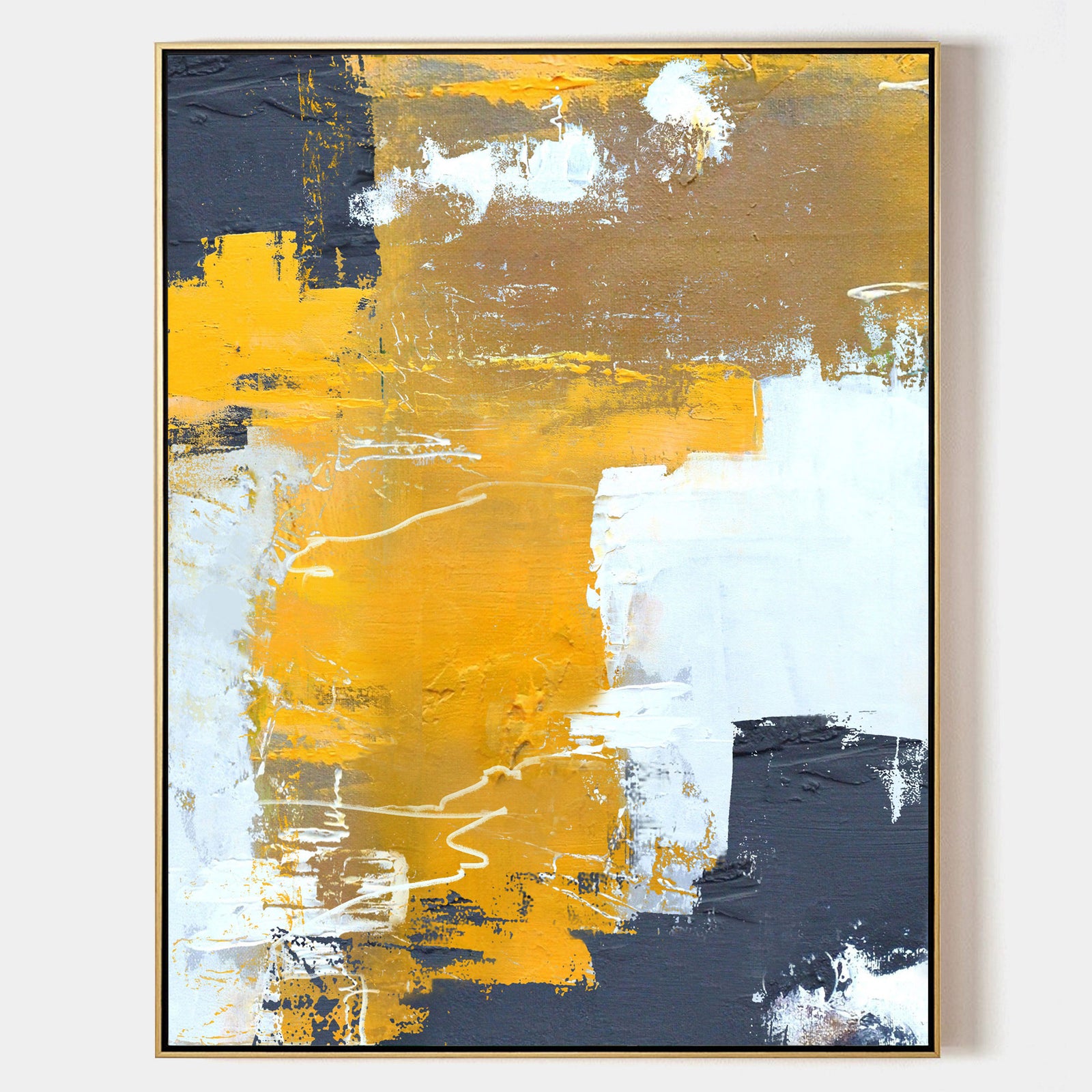 Large Yellow Painting Abstract Art, Extra Large Painting On Canvas,Large Orange Abstract Painting, high quality Contemporary Art Modern Oil Painting