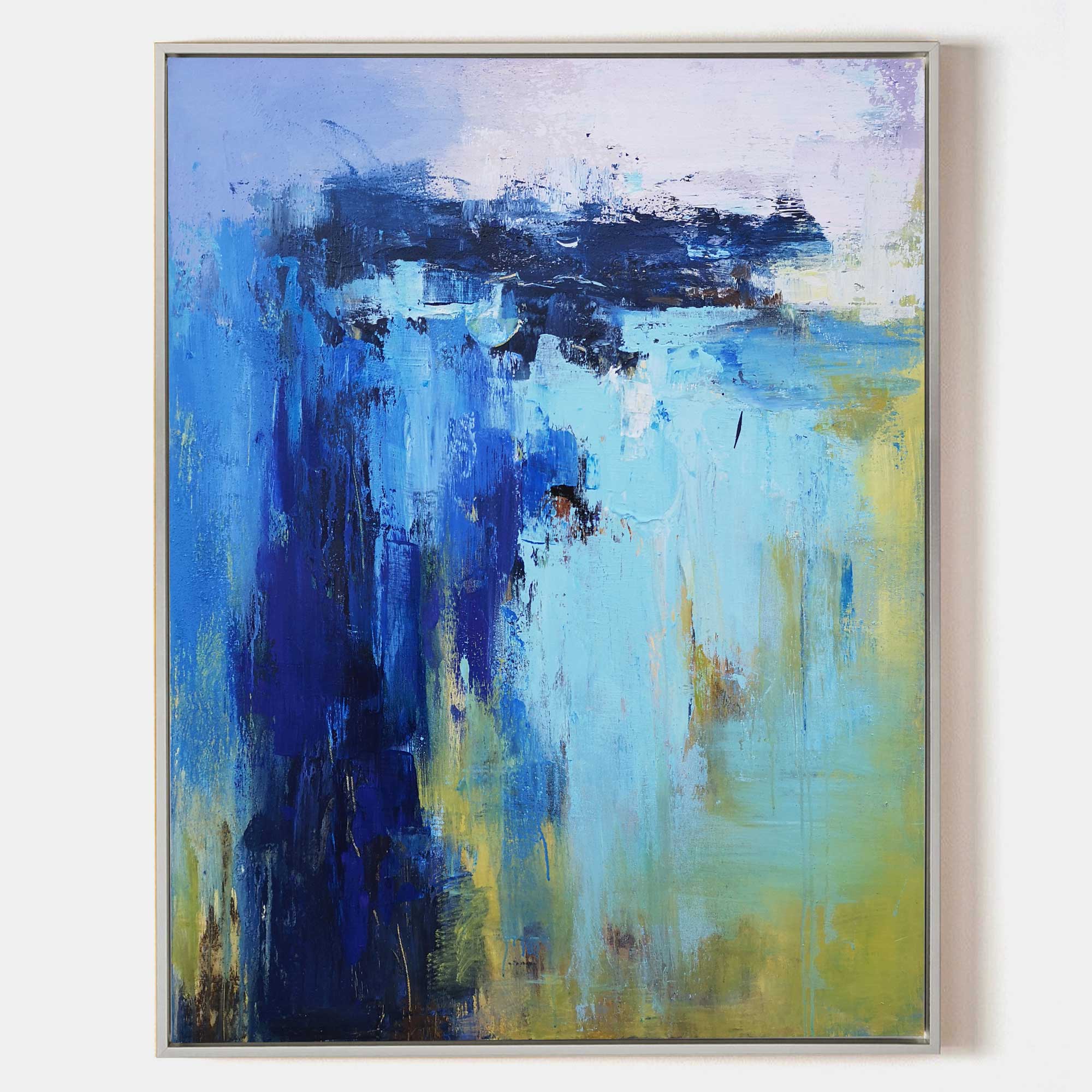 Large Abstract Coastal Canvas Art Acrylic Abstract Beach Painting On ...