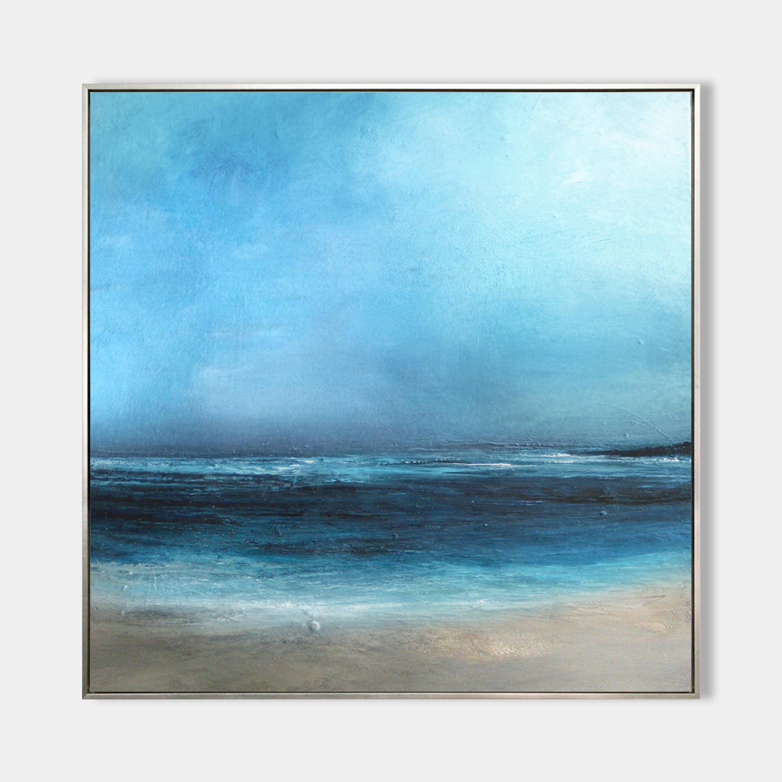 Large ocean oil painting fashion canvas beach wall art ocean wave painting seashore painting green and white painting ocean painting art