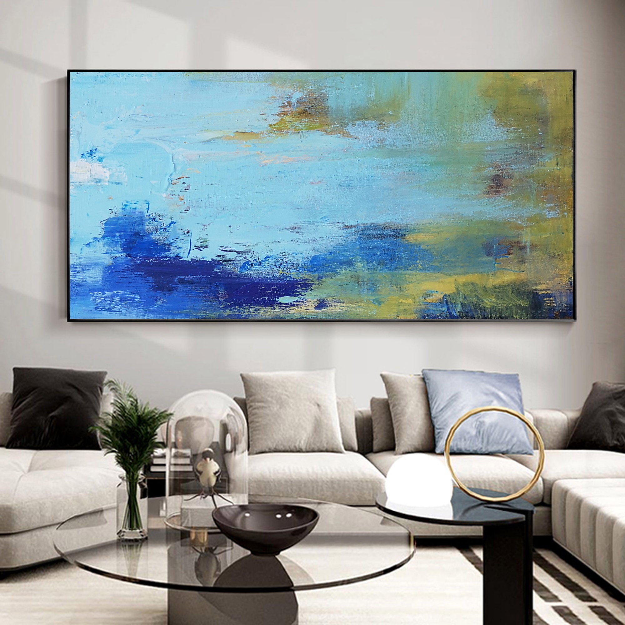 Abstract Seascape Paintings Acrylic Large Seascape Wall Art Beach ...