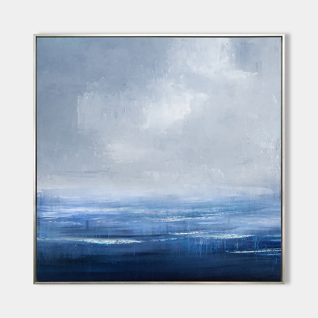 Abstract Seascape Painting, Ocean Painting, Gallery Wall Art, Framed Original Canvas Painting, Coastal Wall Art, Abstract Painting, online 12x15