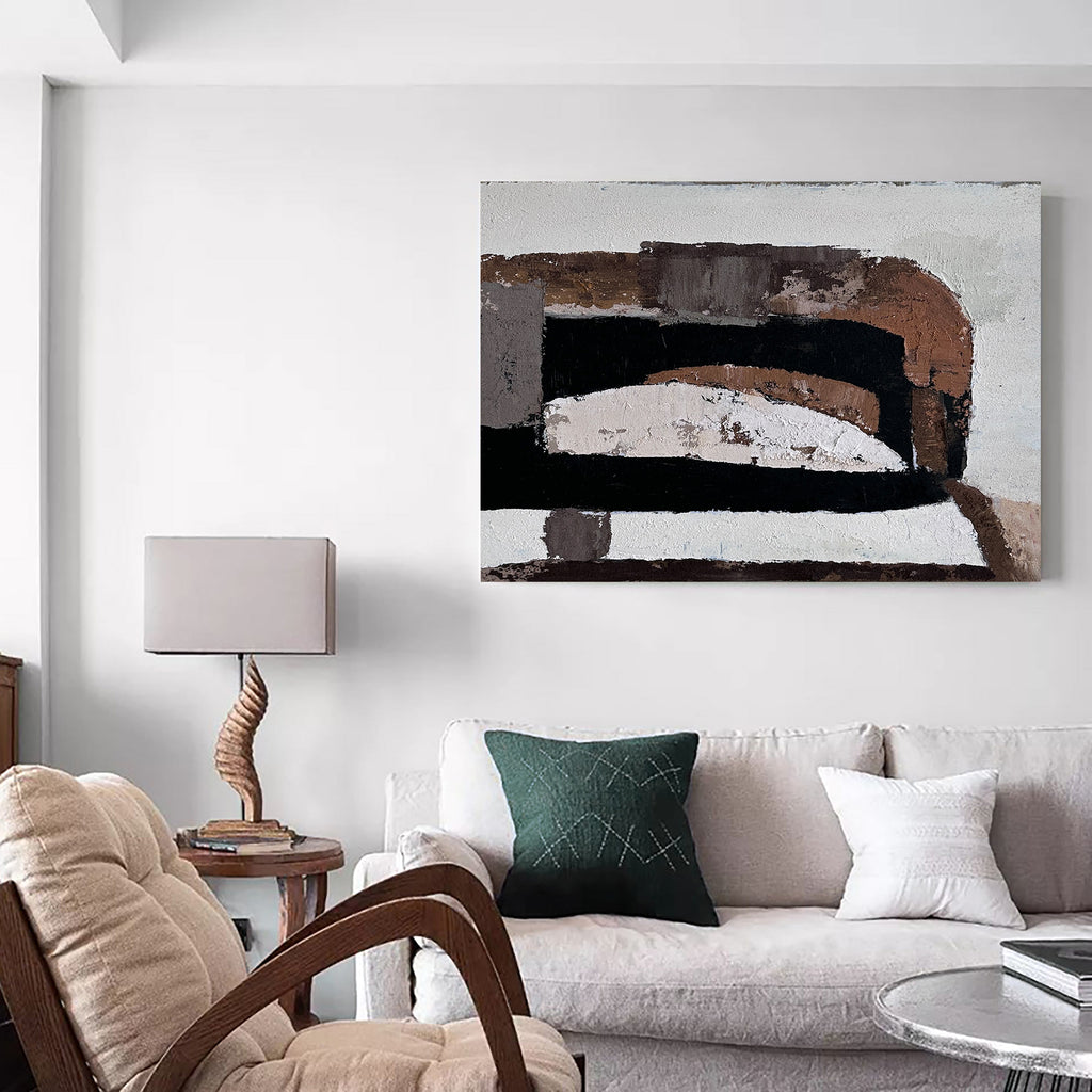 Large Abstract Oil Paintings On Canvas Wall Art Brown Acrylic Painting ...