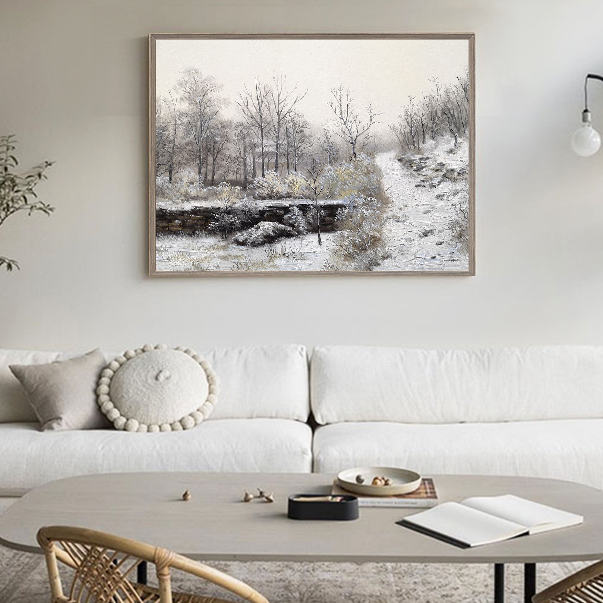 Winter Art White Snowscape Canvas Art White Snow Covered Pine Trees ...