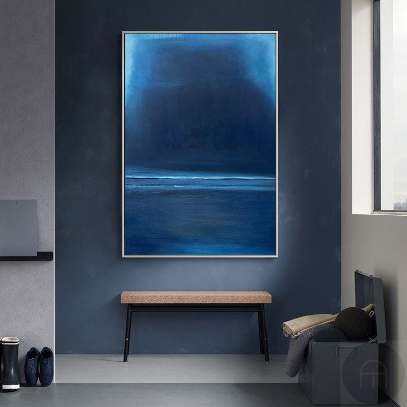 Large Blue Abstract Canvas Wall Art Oil Painting On Canvas Modern Art Contemporary Art