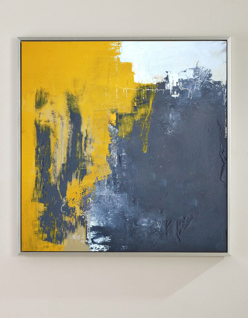 yellow and blue abstract art