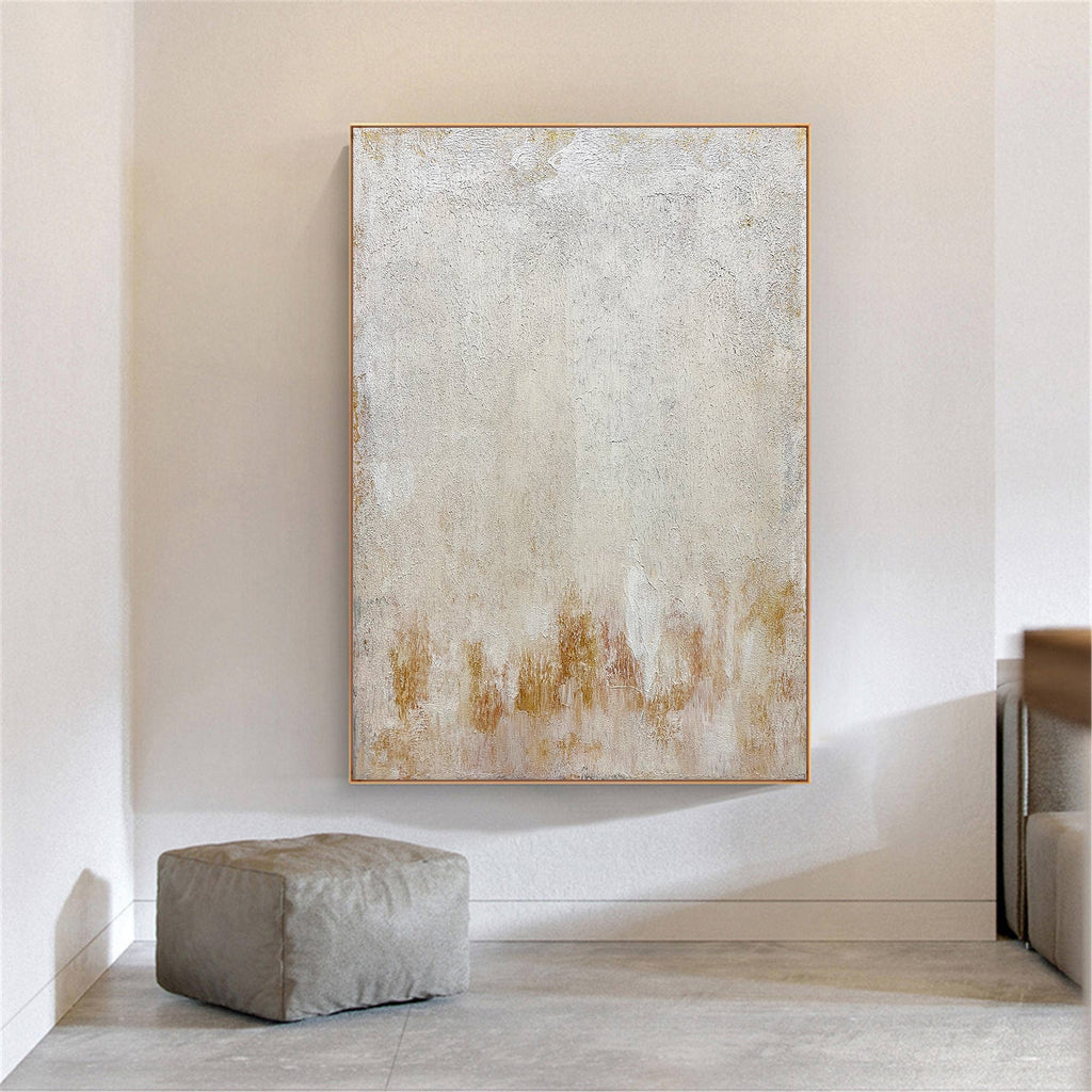 Original Beige White Abstract Canvas Art Contemporary Art Modern ...