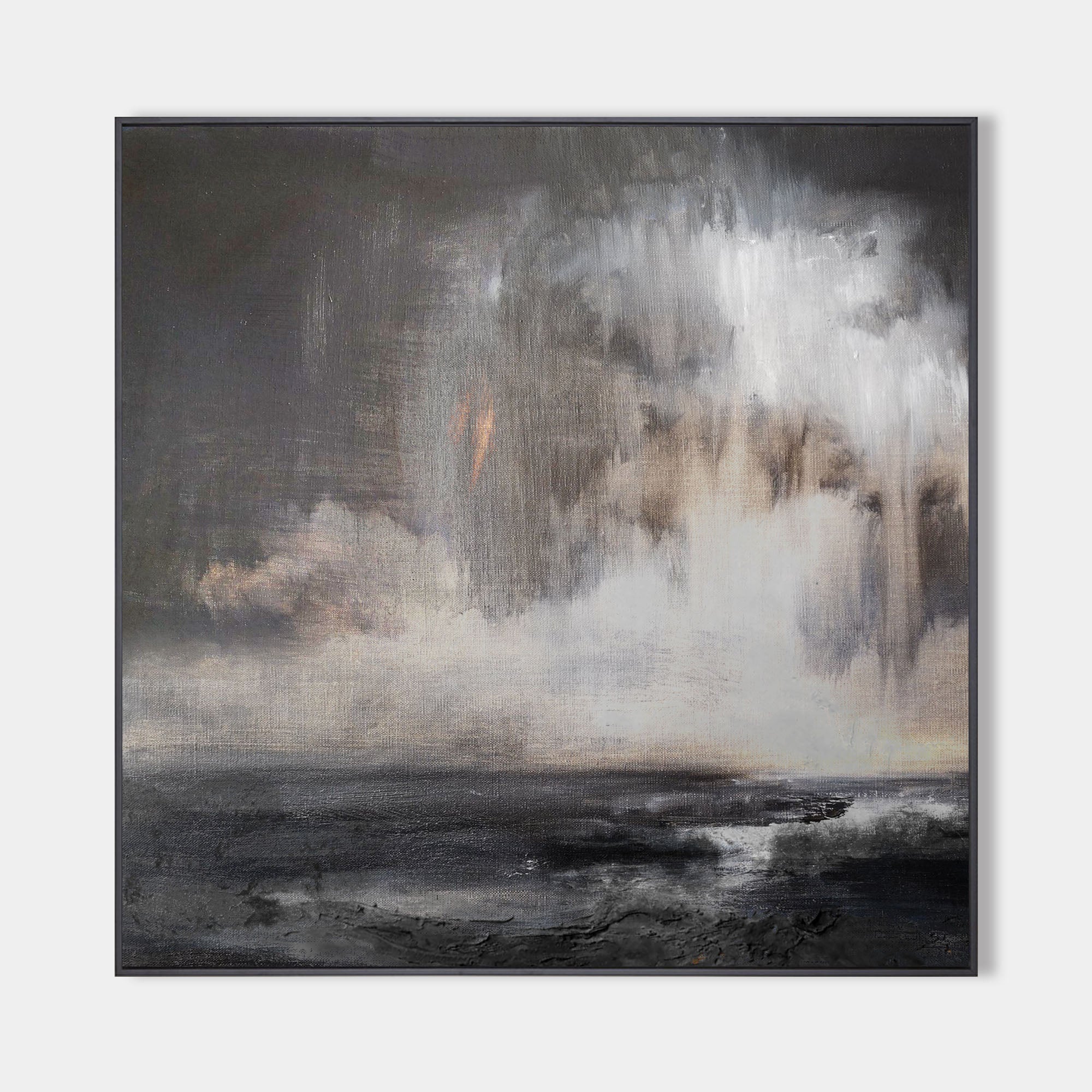 Modern Landscape Painting Oil Painting Black And Dark Grey Wall Art ...