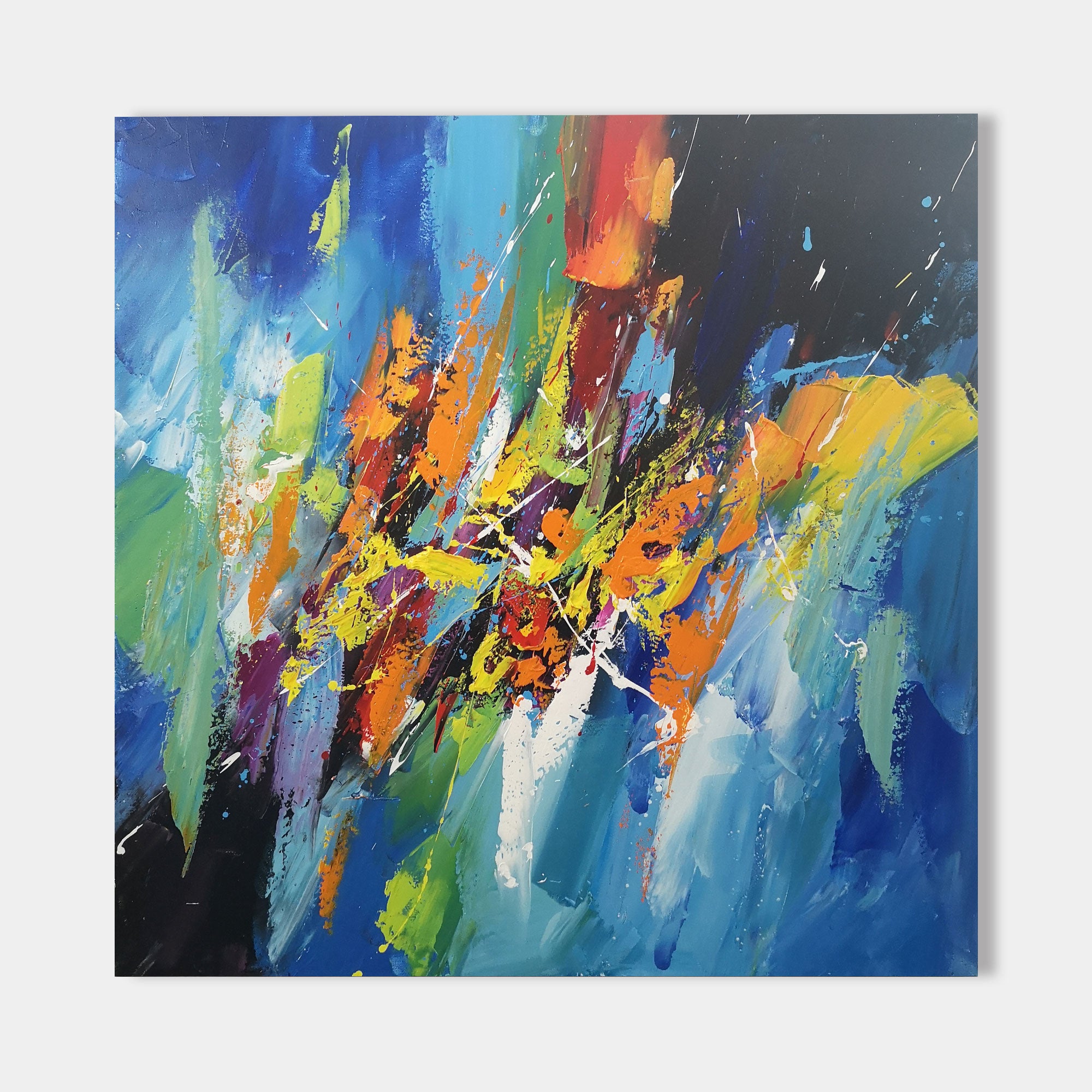 Abstract Wall Decor Contemporary Canvas Art Multicolor Painting For ...